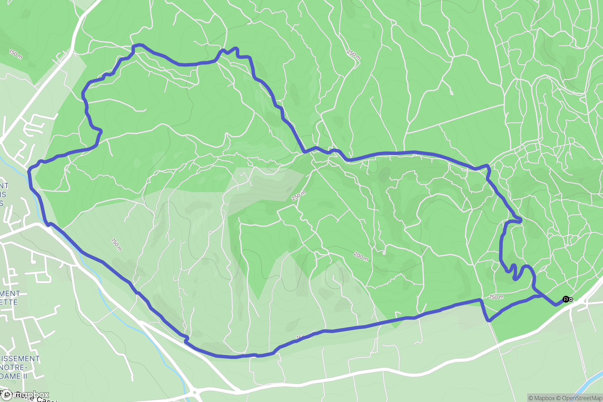 Lamanon : carte du parcours de randonnée - France