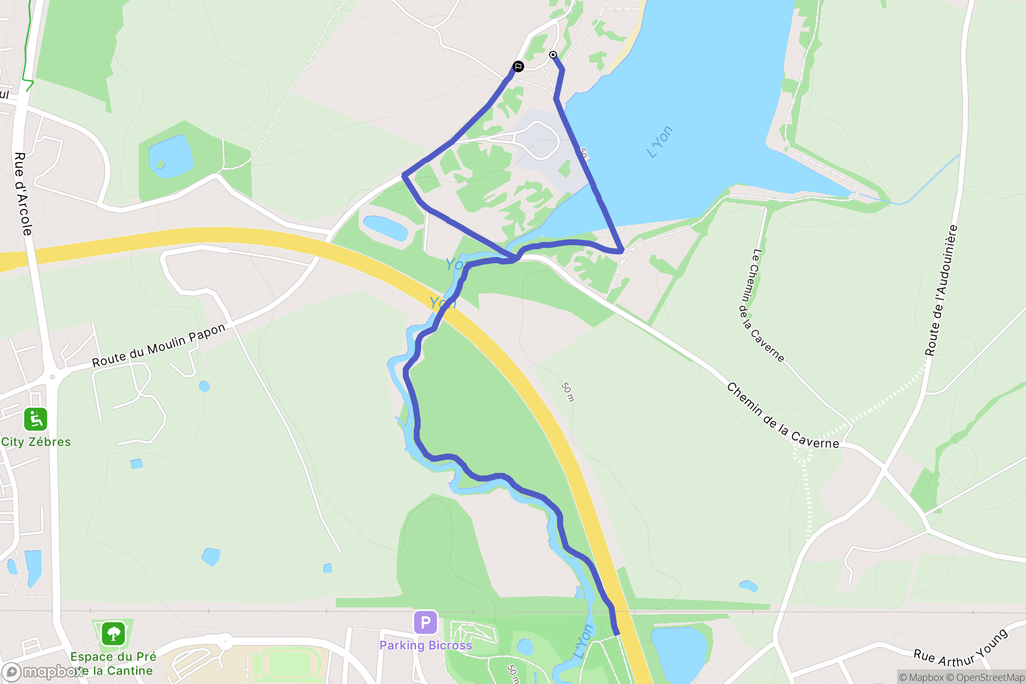 La Roche-sur-Yon : carte du parcours de randonnée - France