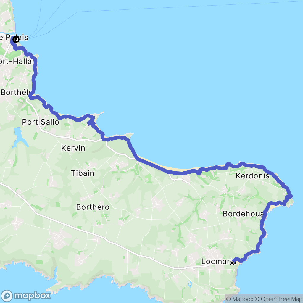 Locmaria : carte du parcours de randonnée - France