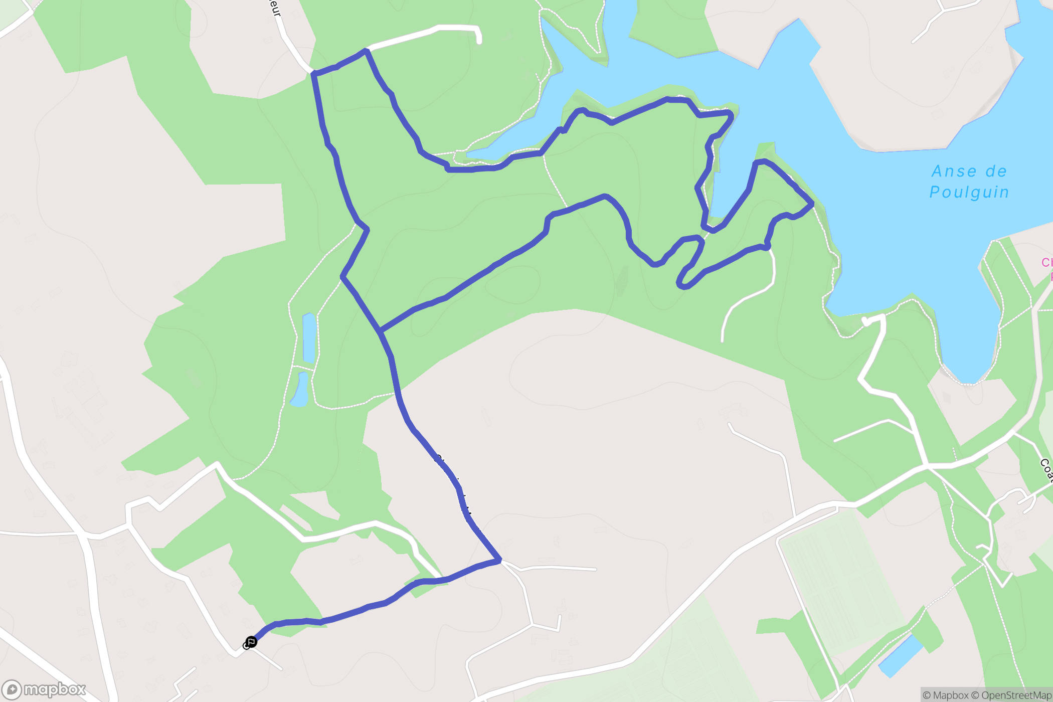 Nevez : carte du parcours de randonnée - France
