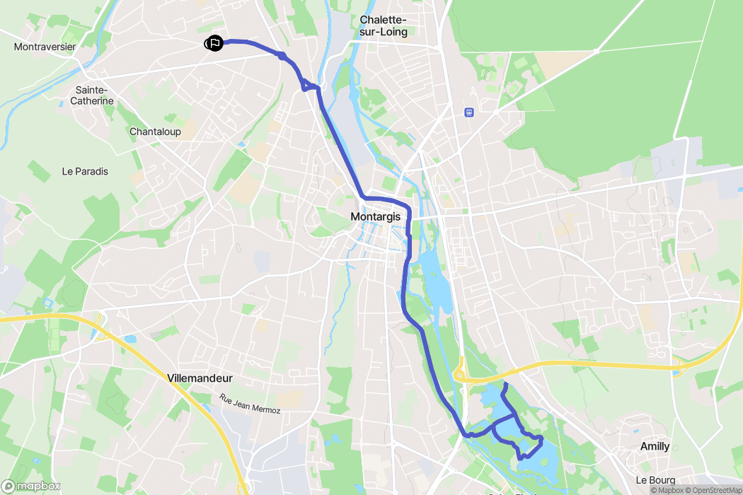 Châlette-sur-Loing : carte du parcours de randonnée - France
