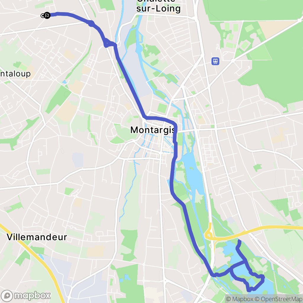 Châlette-sur-Loing : carte du parcours de randonnée - France