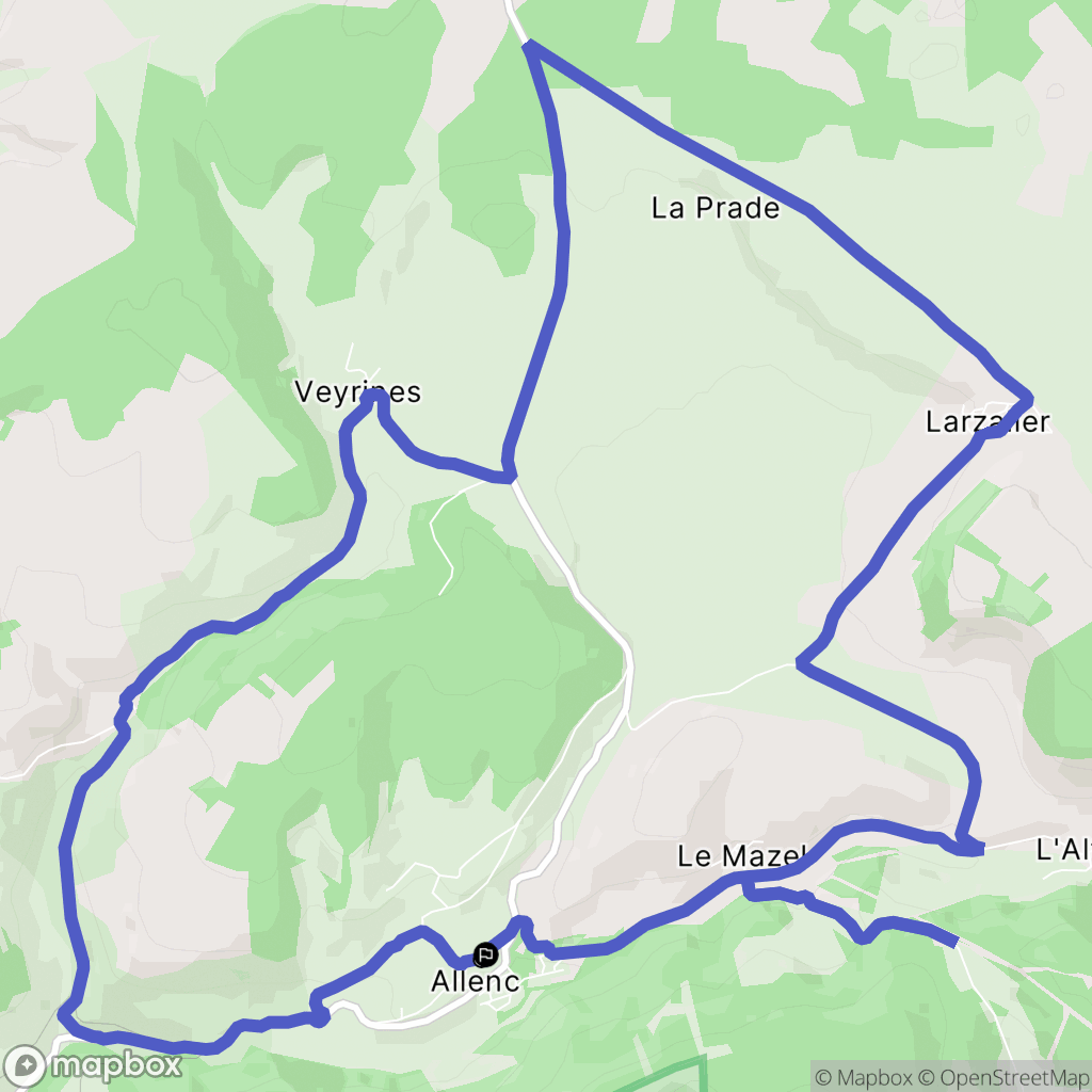 Allenc : carte du parcours de randonnée - France