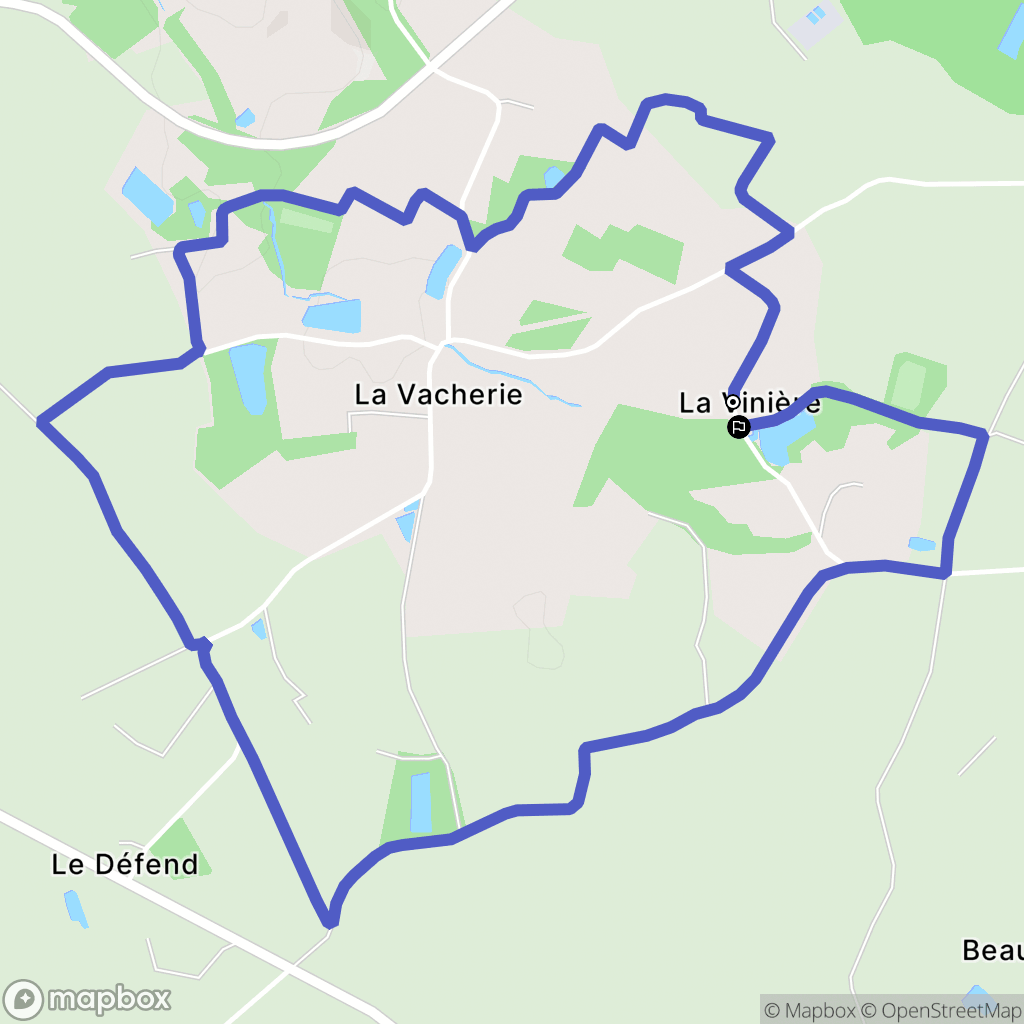Beaulieu-Sous-la-Roche : carte du parcours de randonnée - France