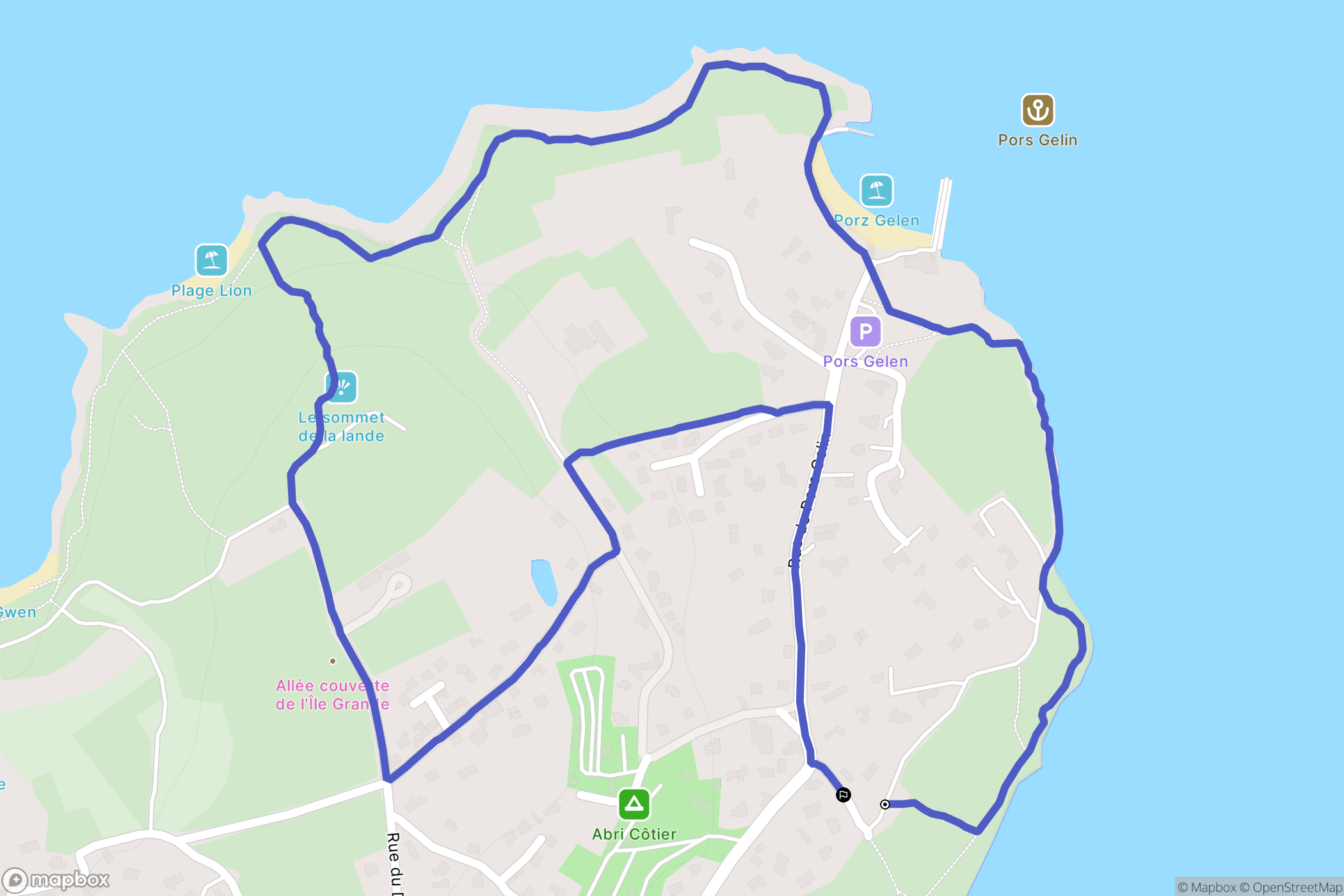Pleumeur-Bodou : carte du parcours de randonnée - France