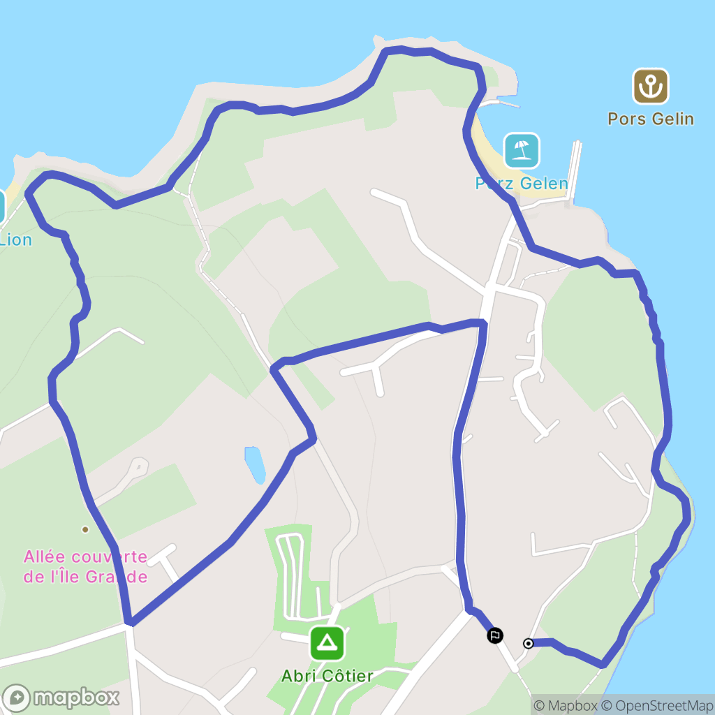 Pleumeur-Bodou : carte du parcours de randonnée - France