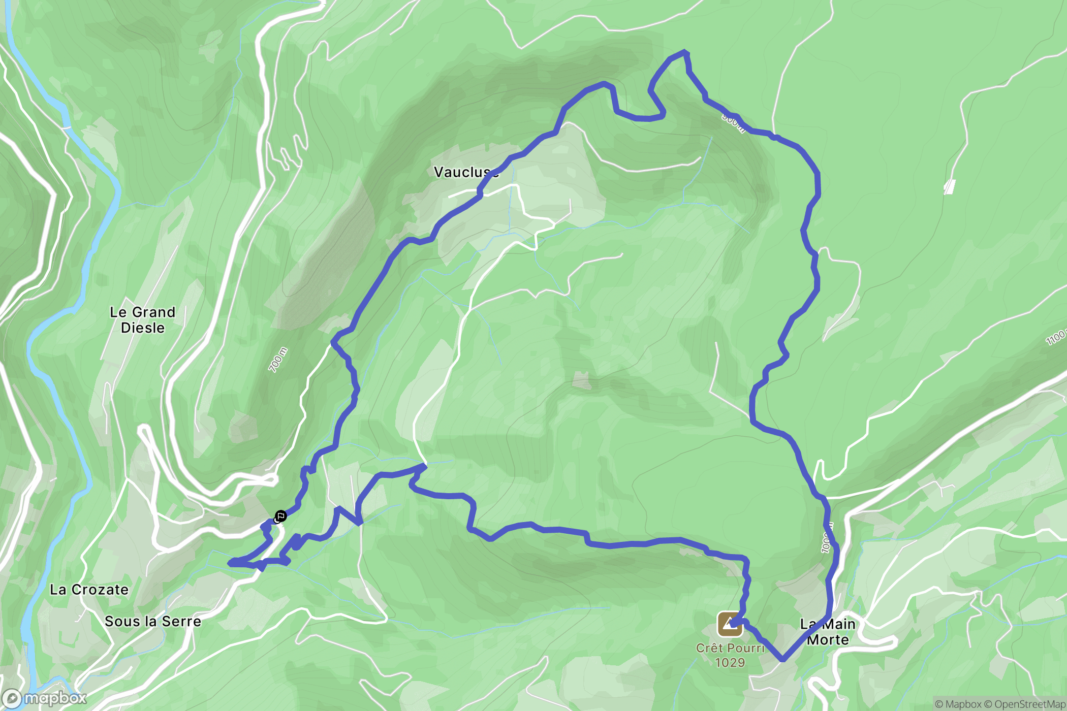 Saint Claude : carte du parcours de randonnée - France