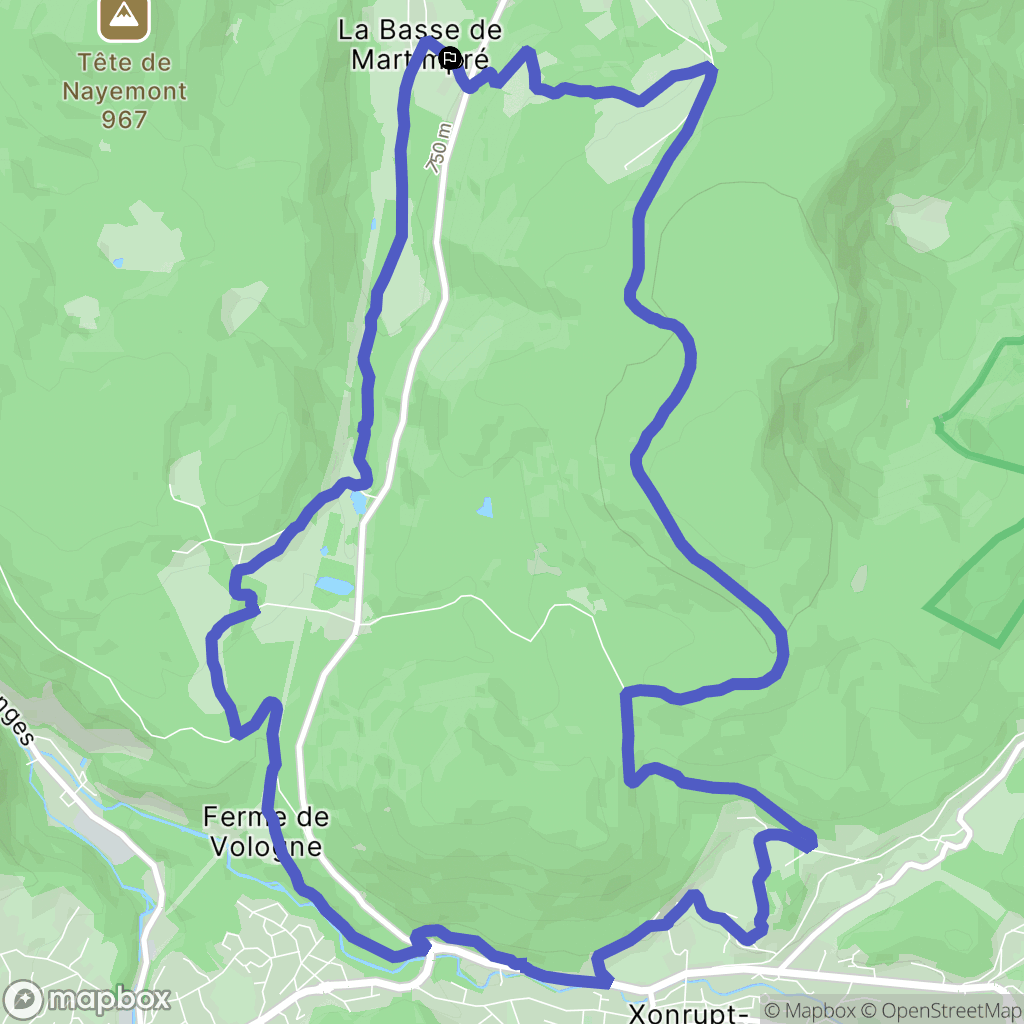 Gerbépal : carte du parcours de randonnée - France
