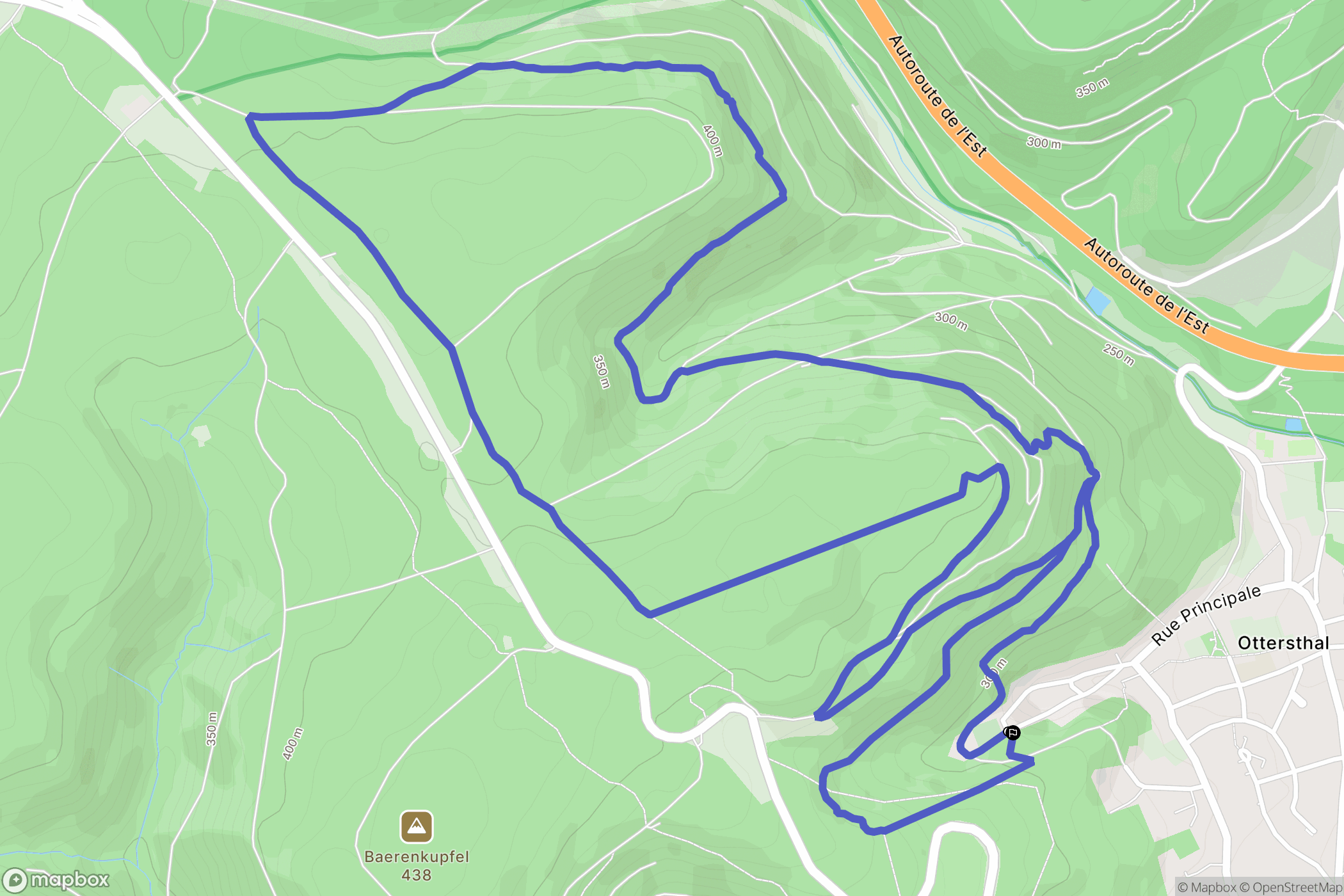 Ottersthal : carte du parcours de randonnée - France
