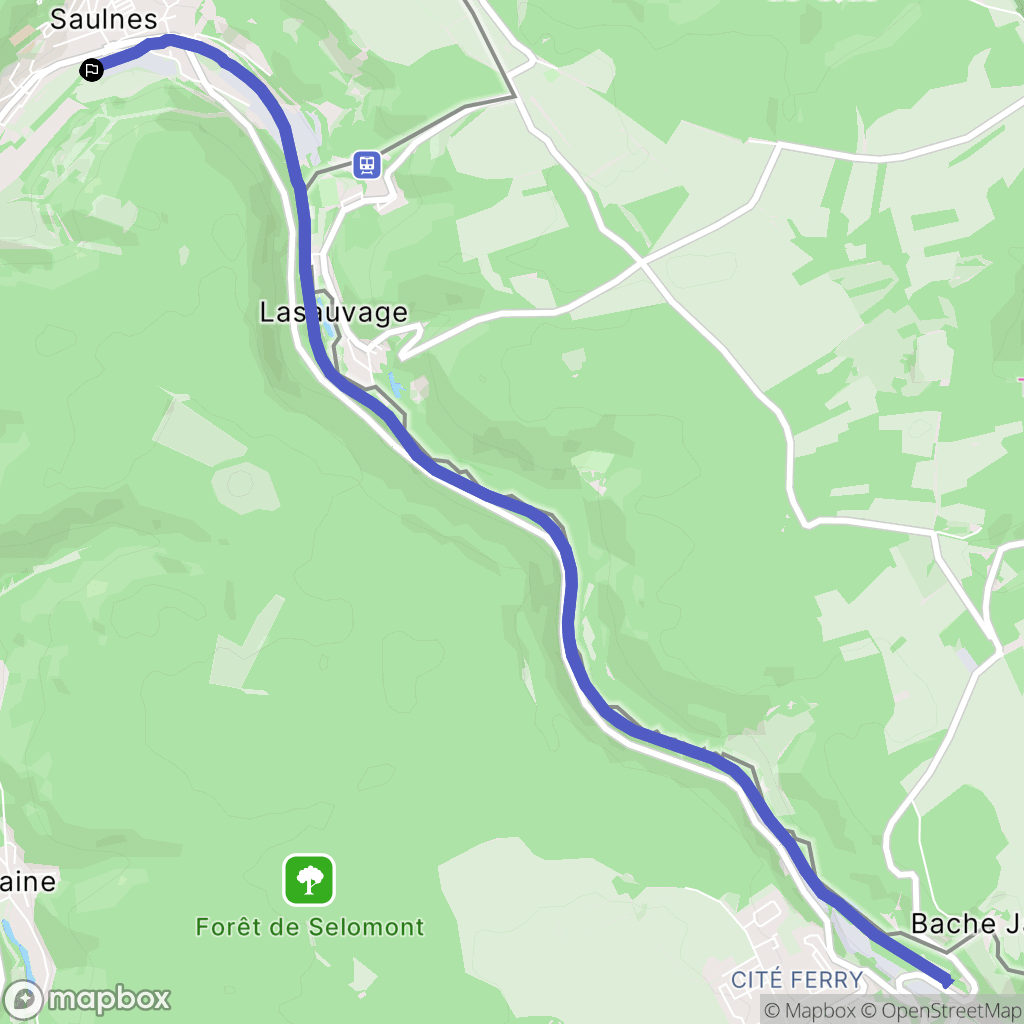 Saulnes : carte du parcours de randonnée - France