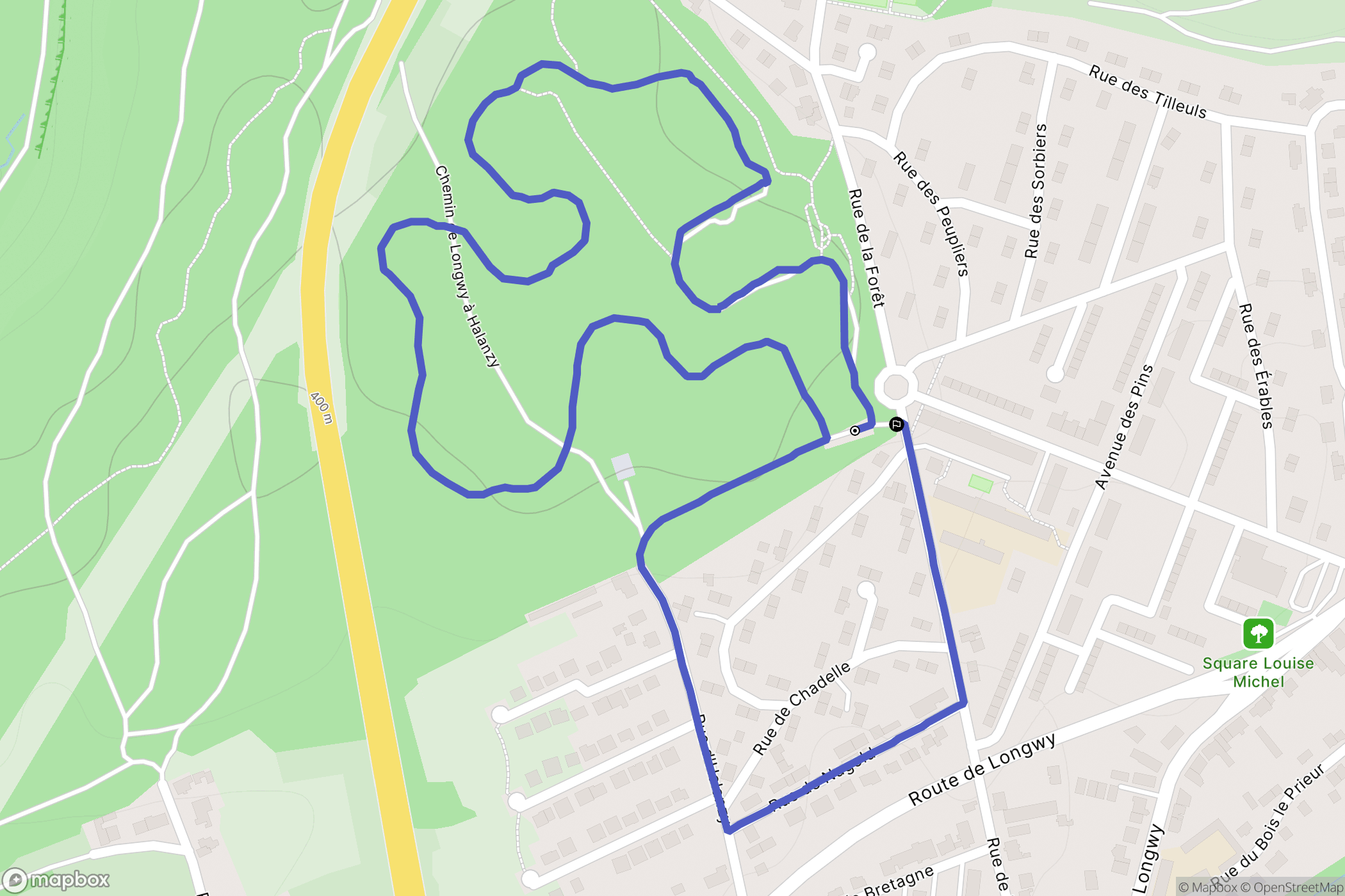Longwy : carte du parcours de randonnée - France