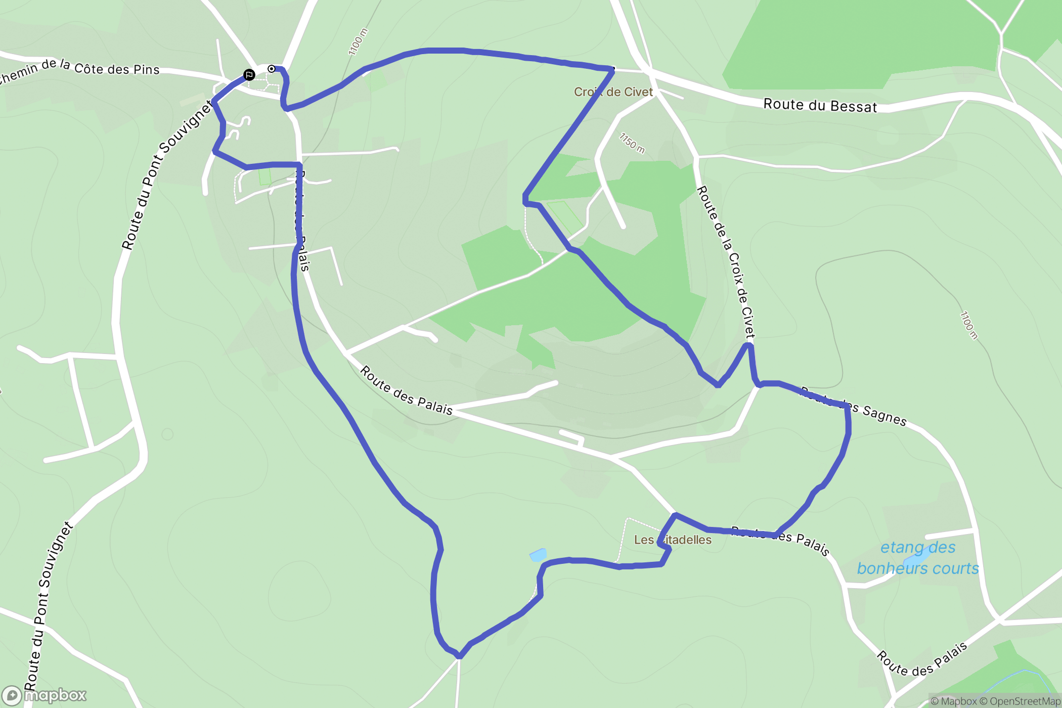 Tarentaise : carte du parcours de randonnée - France