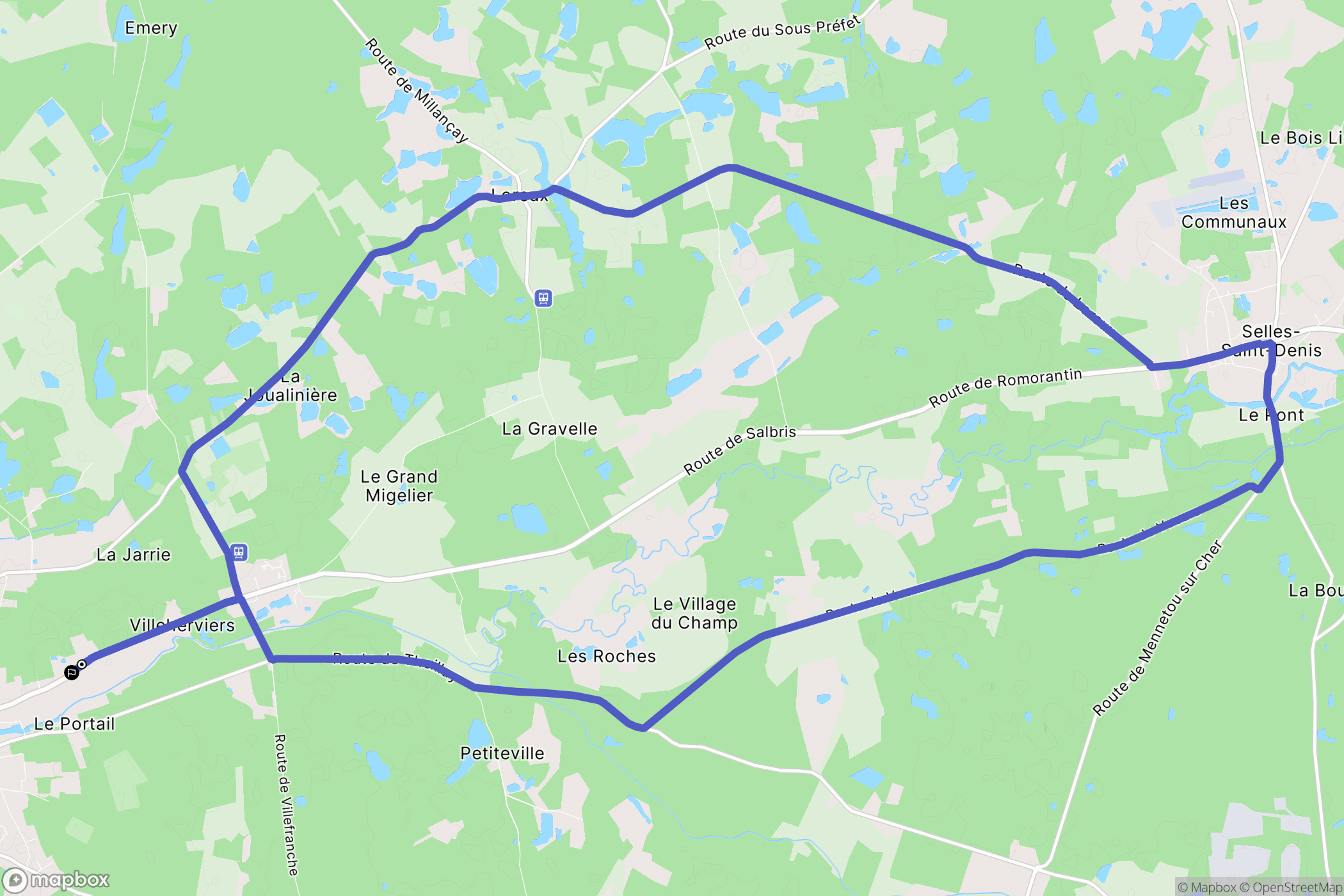 Villeherviers : carte du parcours de randonnée - France