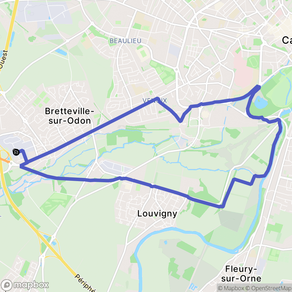 Bretteville-sur-Odon : carte du parcours de randonnée - France