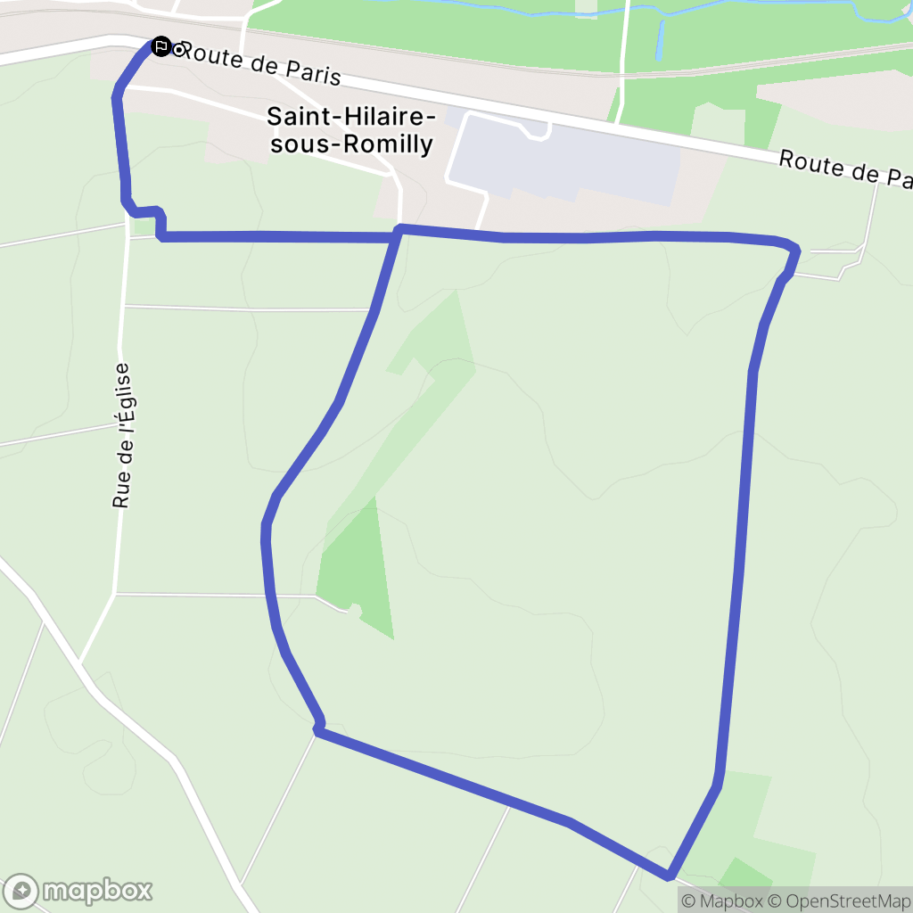 Saint-Hilaire-sous-Romilly : carte du parcours de randonnée - France