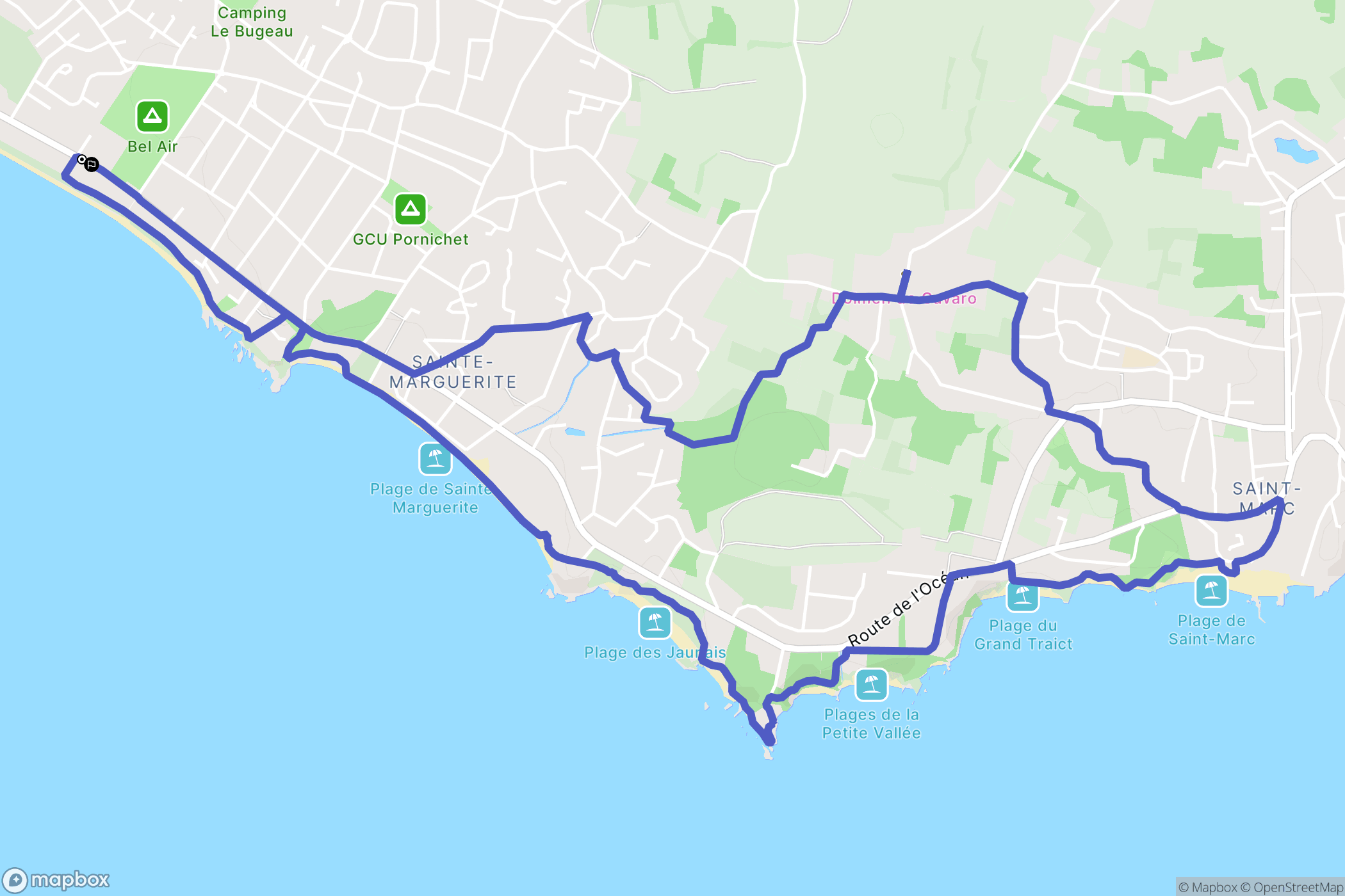 Pornichet : carte du parcours de randonnée - France