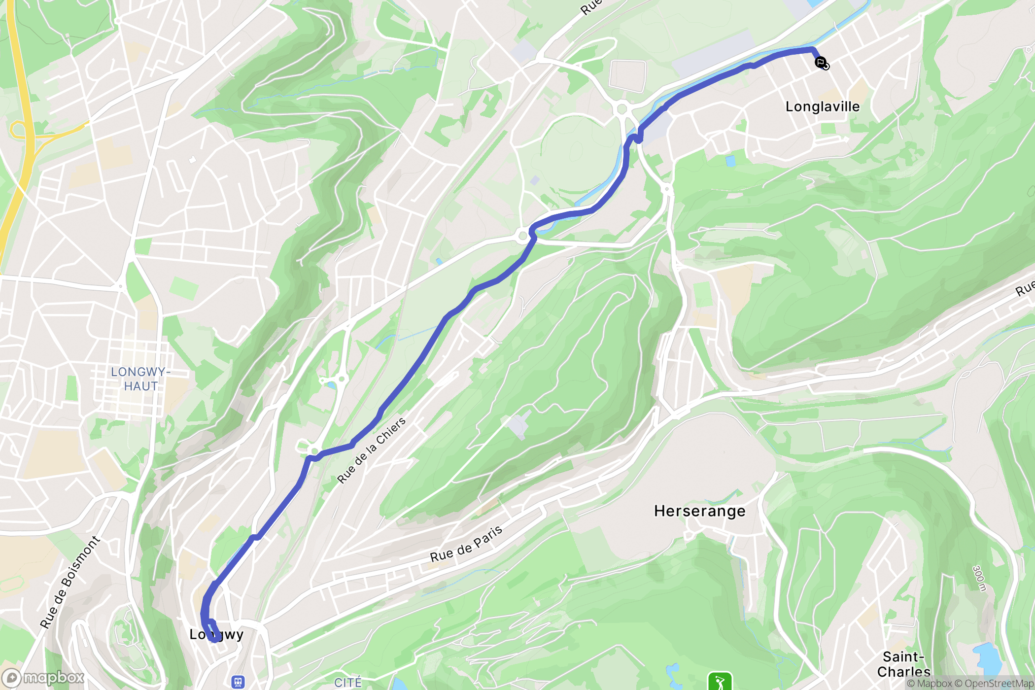 Longlaville : carte du parcours de randonnée - France