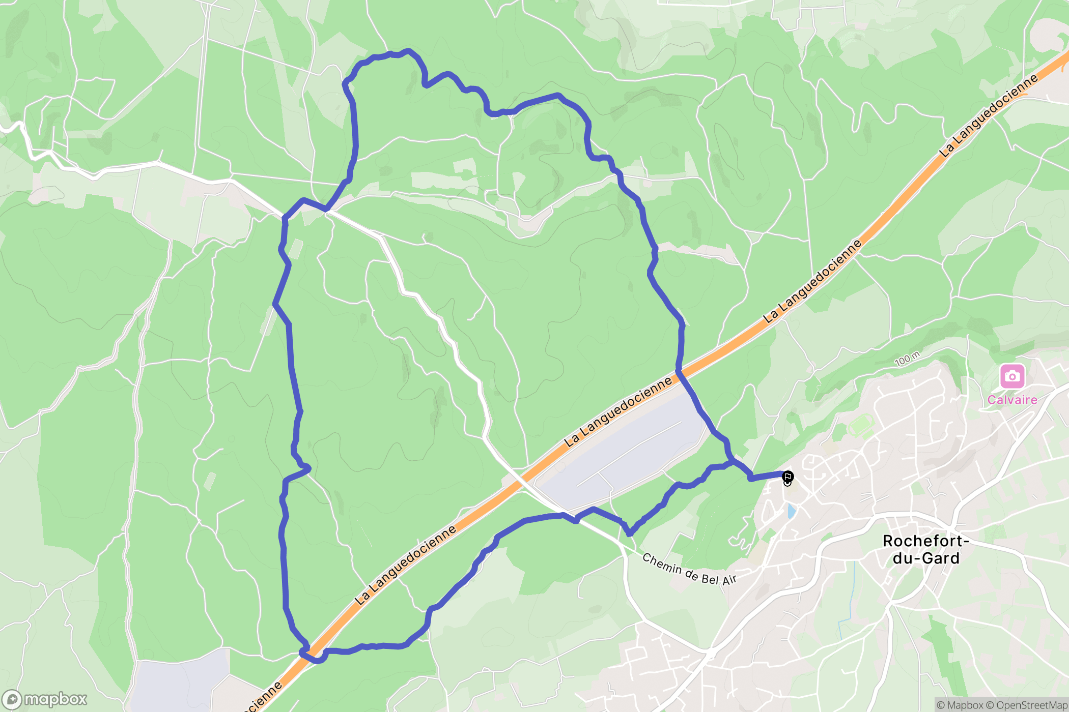 Rochefort-du-Gard : carte du parcours de randonnée - France
