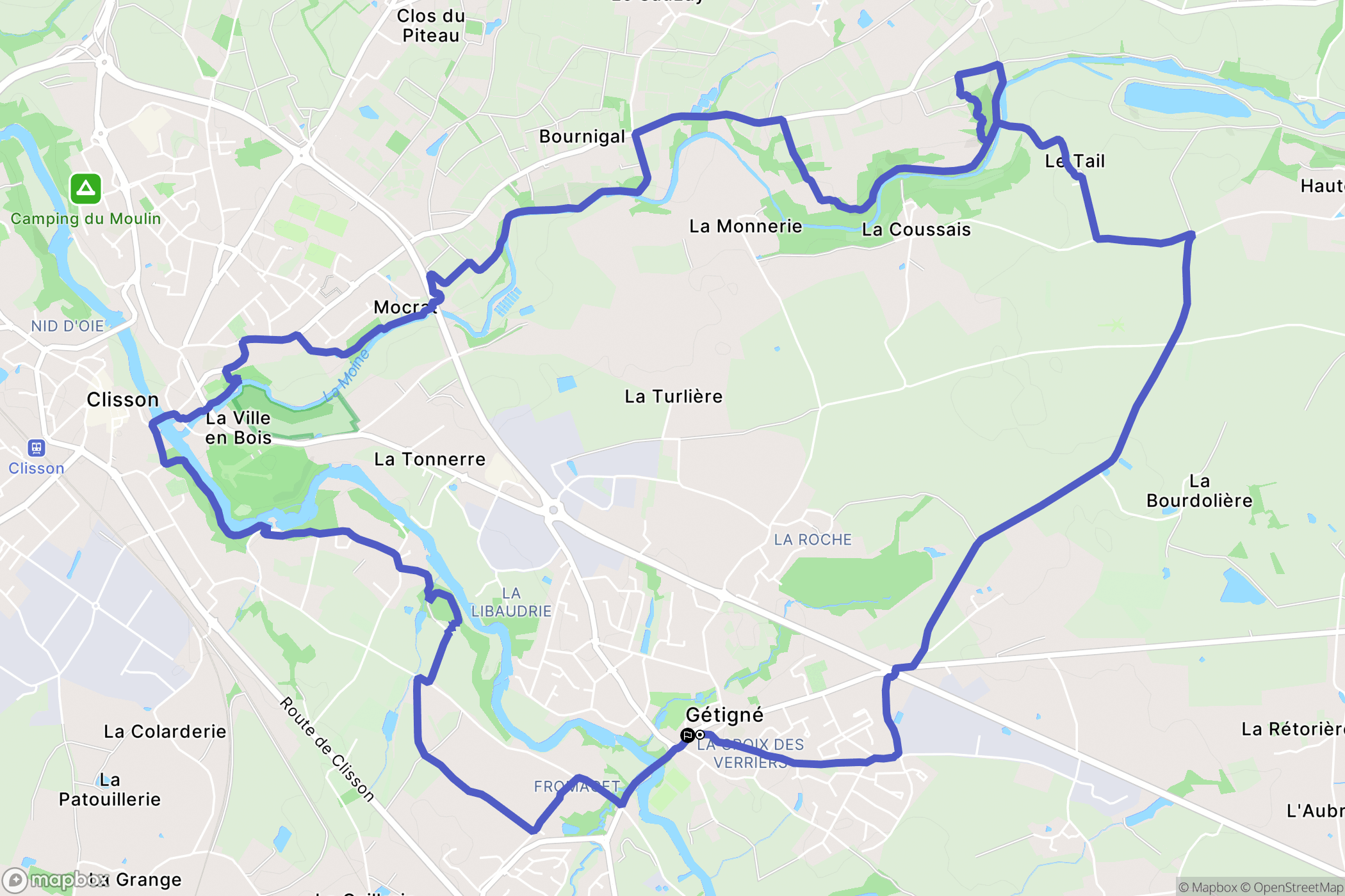 Gétigné: routekaart voor buitenactiviteiten - France