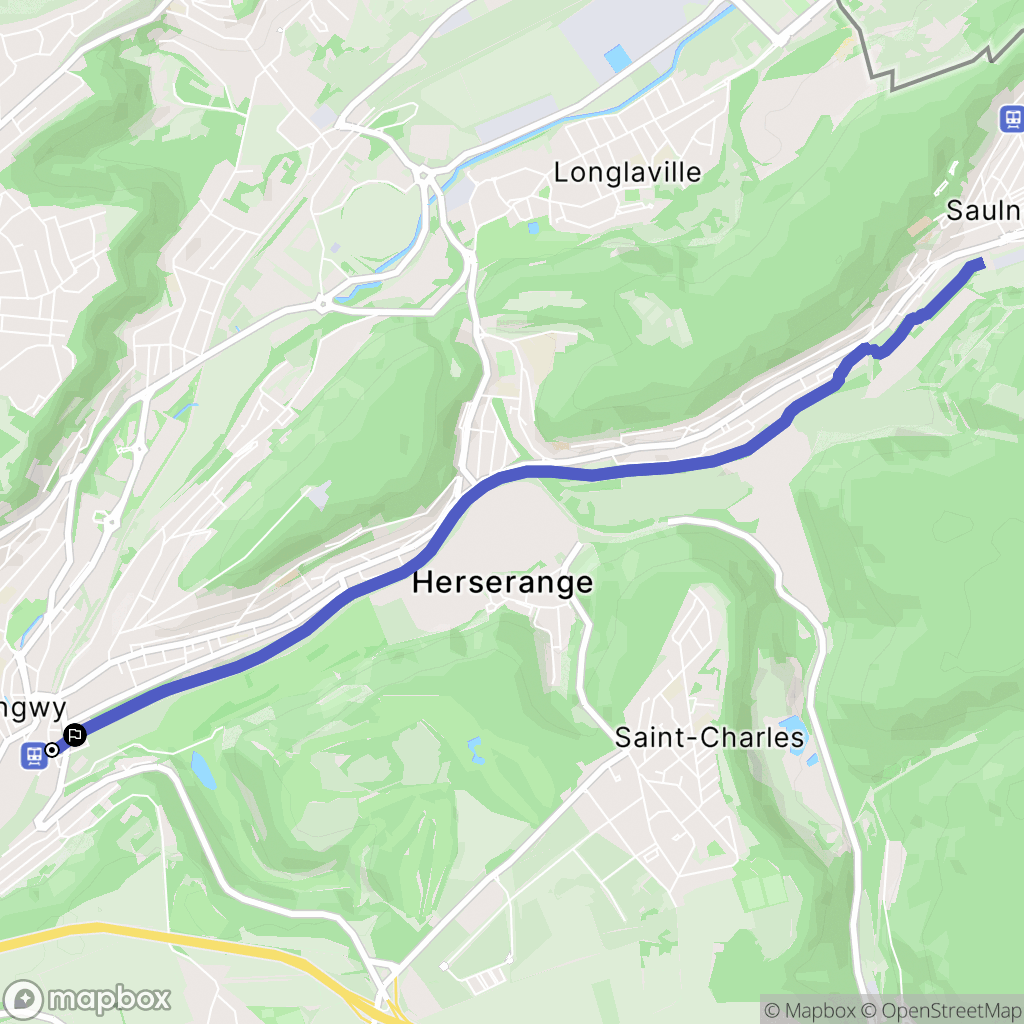 Longwy : carte du parcours de randonnée - France