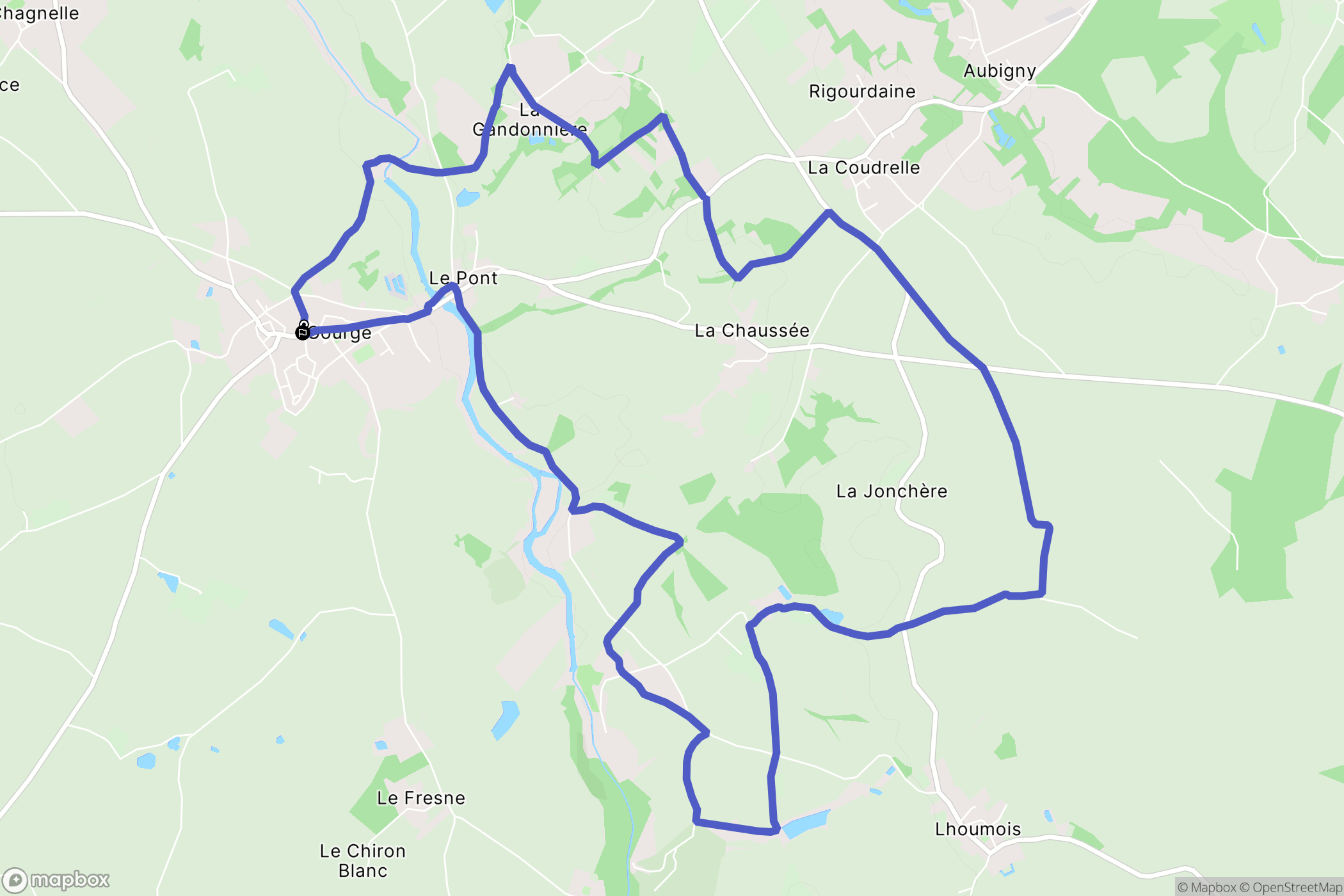 Gourgé : carte du parcours de randonnée - France
