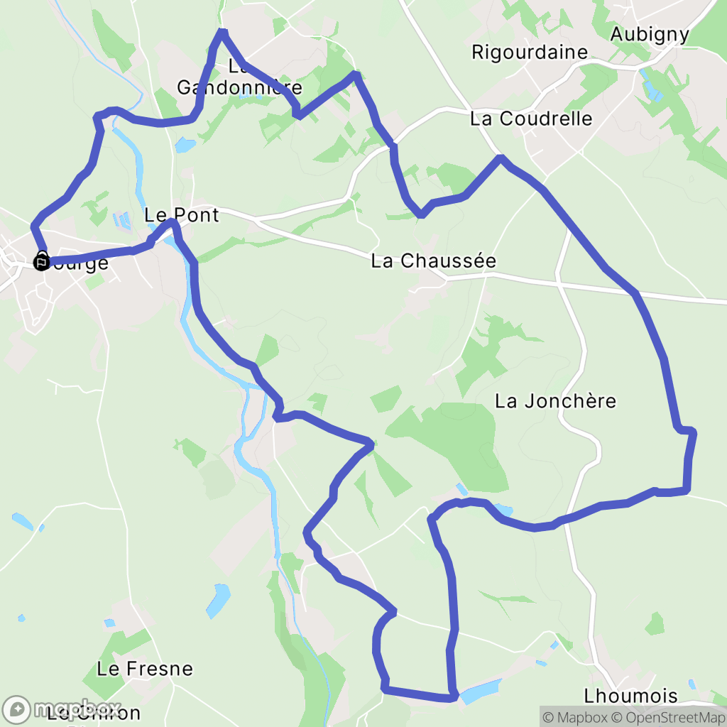 Gourgé : carte du parcours de randonnée - France