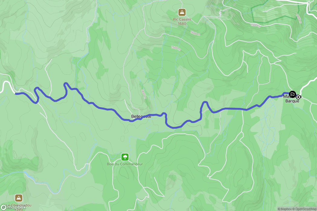 Pont-de-Montvert-Sud-Mont-Lozère : carte du parcours de randonnée - France