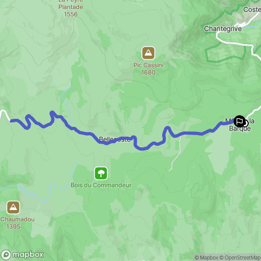 Pont-de-Montvert-Sud-Mont-Lozère : carte du parcours de randonnée - France