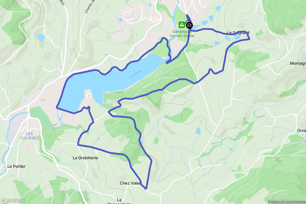 Cublize : carte du parcours de randonnée - France
