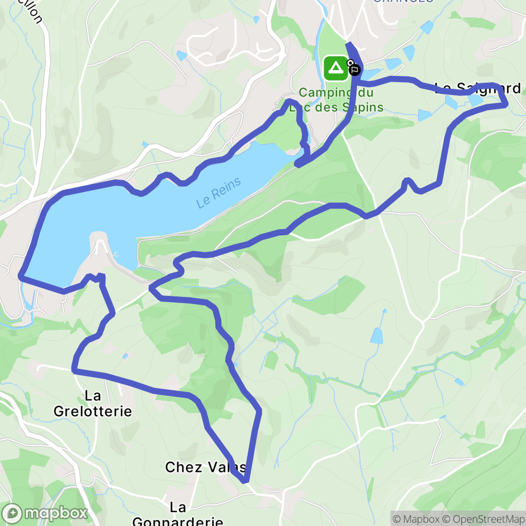 Cublize : carte du parcours de randonnée - France