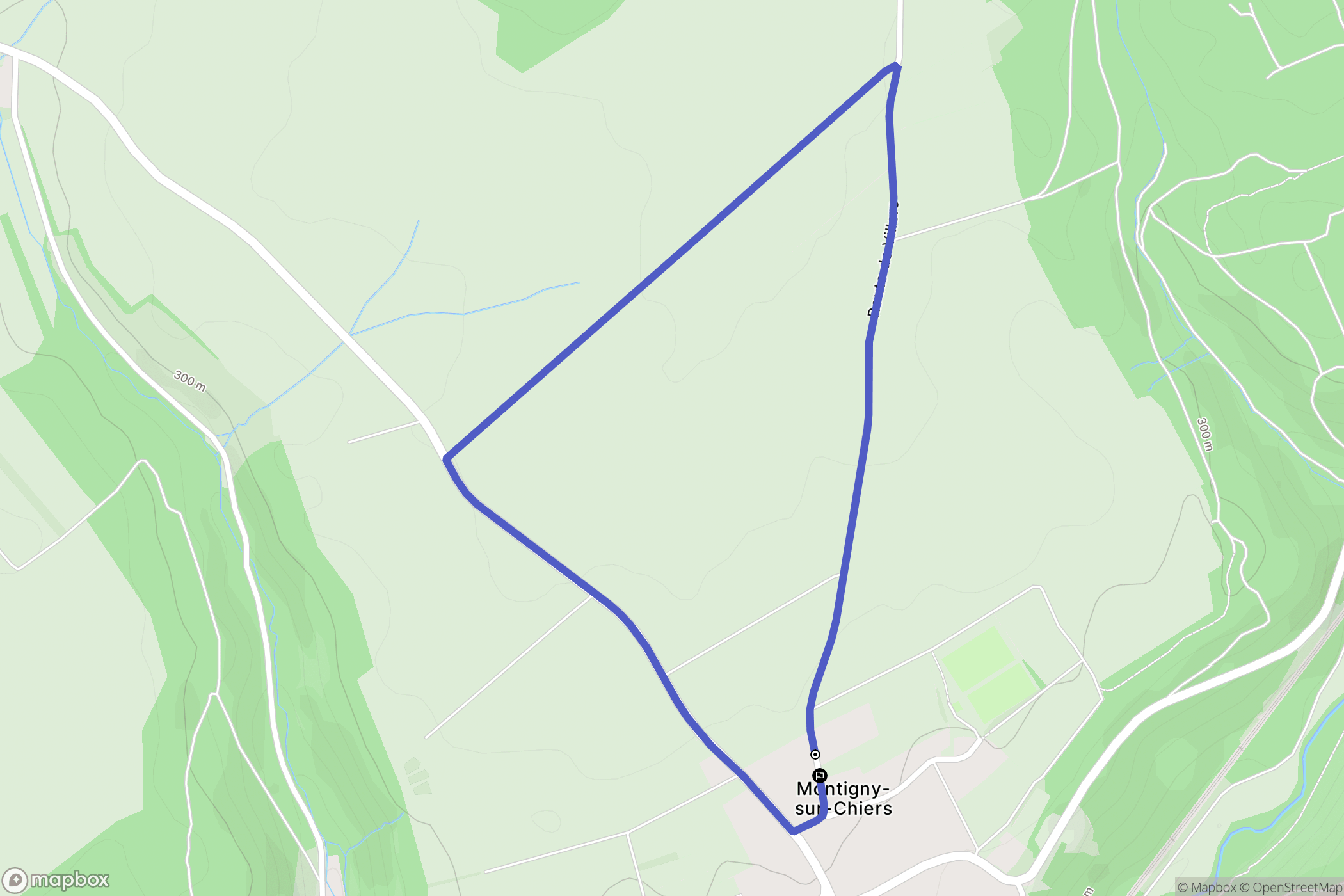 Montigny-sur-Chiers : carte du parcours de randonnée - France