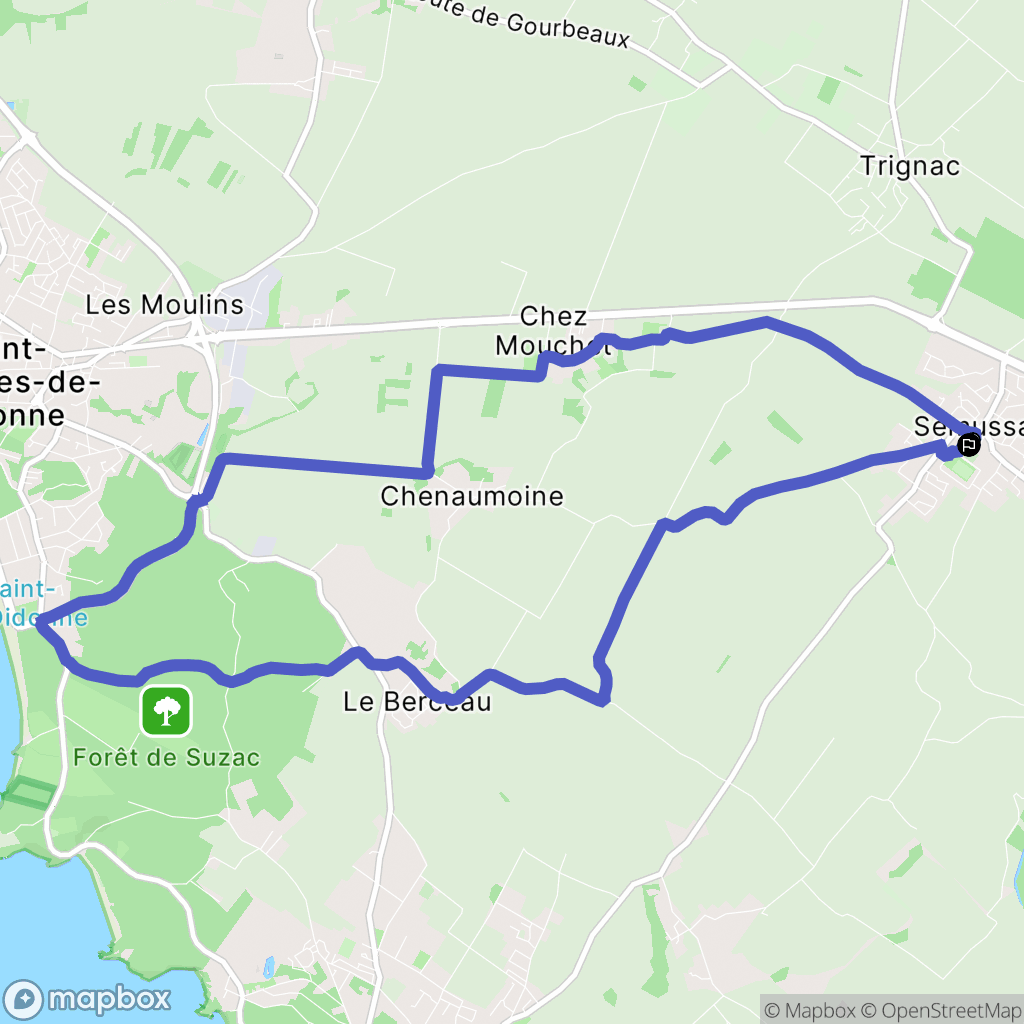 Semussac : carte du parcours de randonnée - France