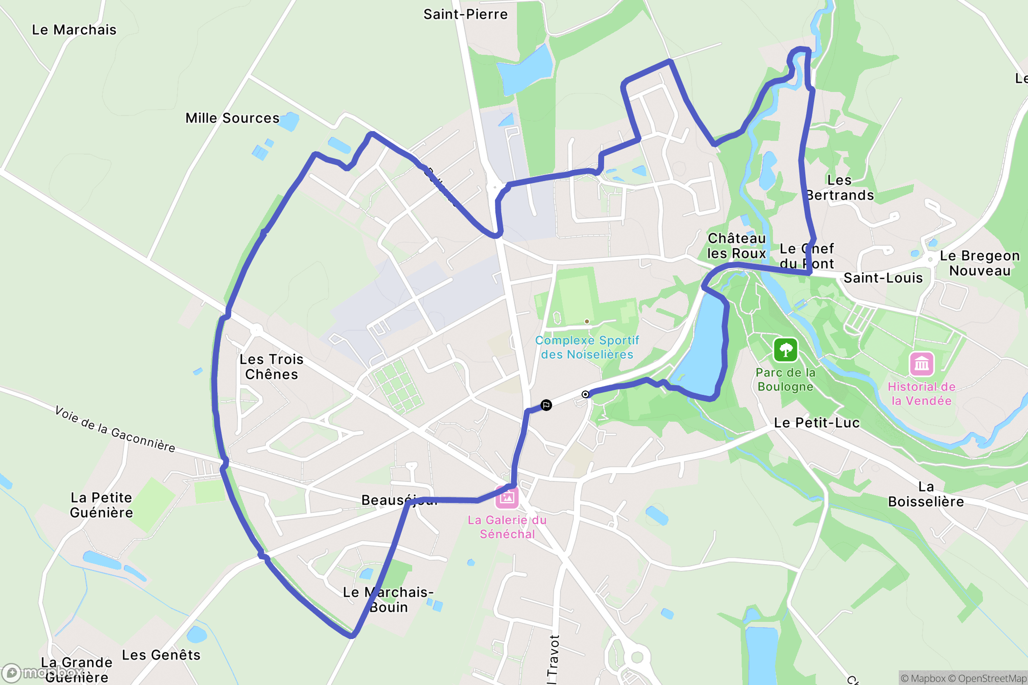 Les Lucs-sur-Boulogne : carte du parcours de randonnée - France