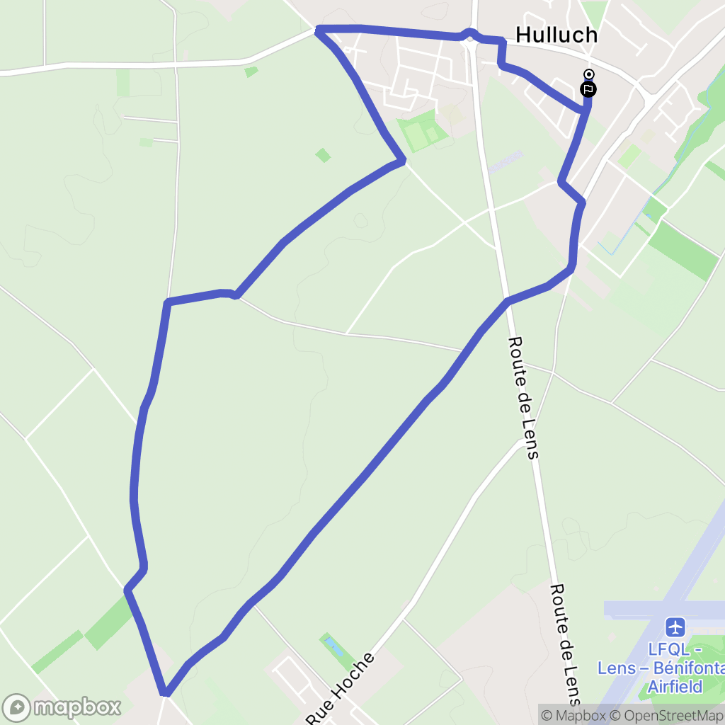 Hulluch : carte du parcours de randonnée - France