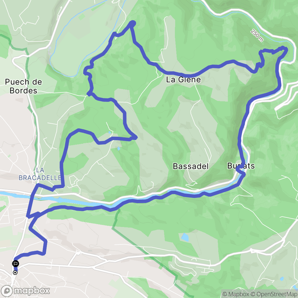 Castres : carte du parcours de randonnée - France