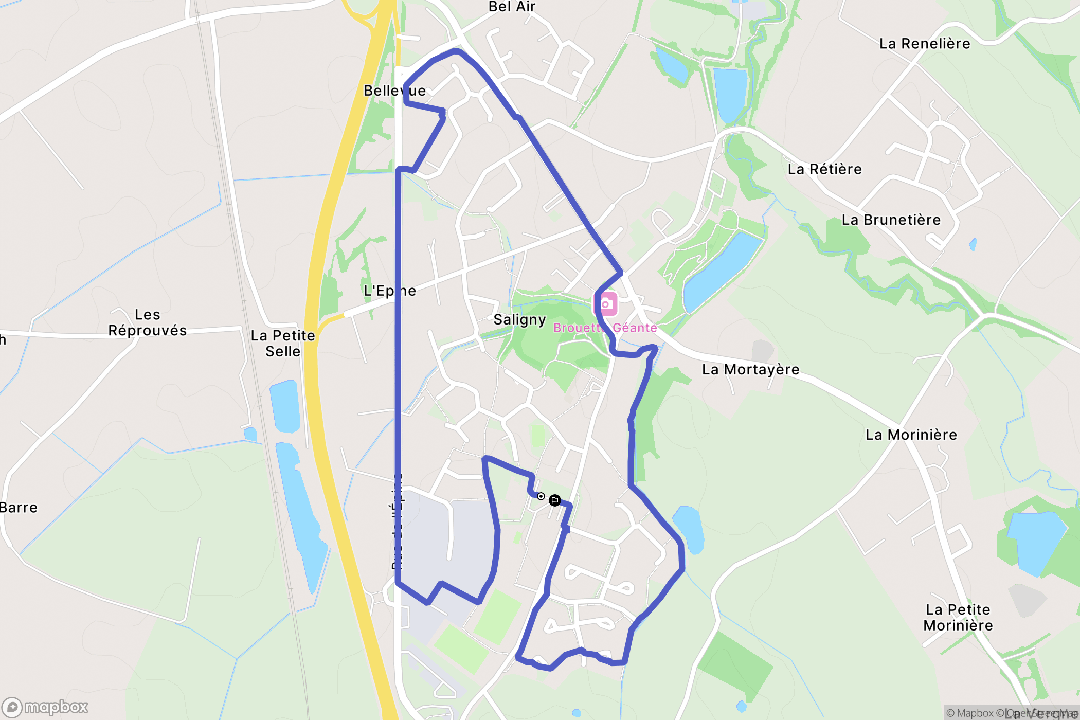 Bellevigny : carte du parcours de randonnée - France
