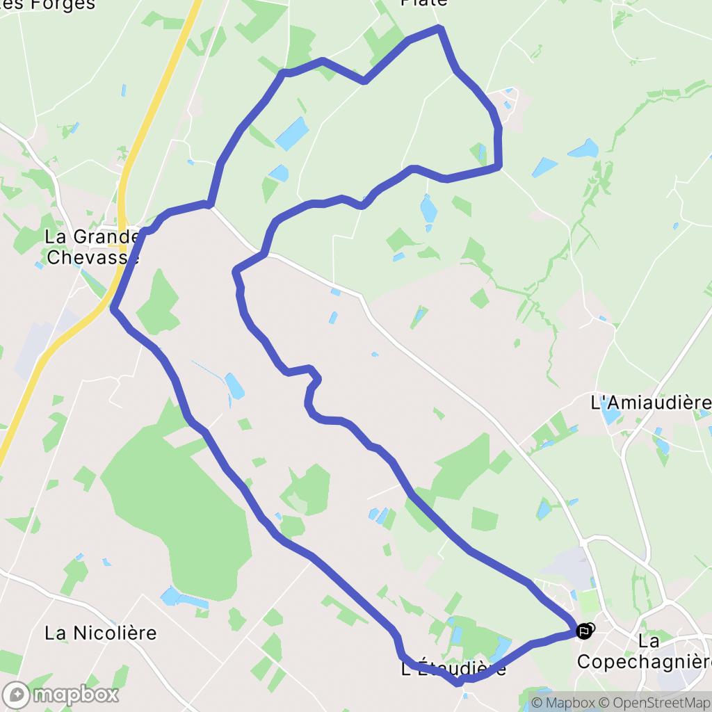 La Copechagnière : carte du parcours de randonnée - France