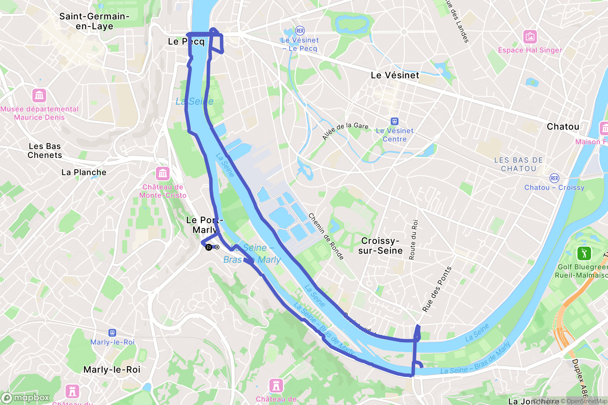 Le Port-Marly : carte du parcours de randonnée - France