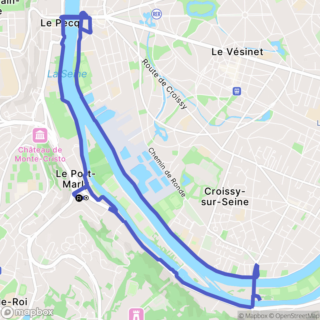 Le Port-Marly : carte du parcours de randonnée - France