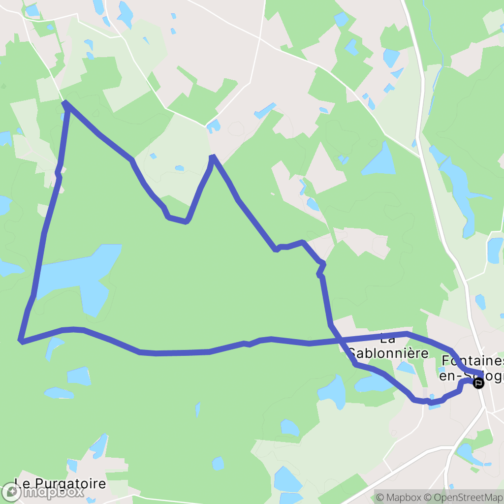 Fontaines-en-Sologne : carte du parcours de randonnée - France