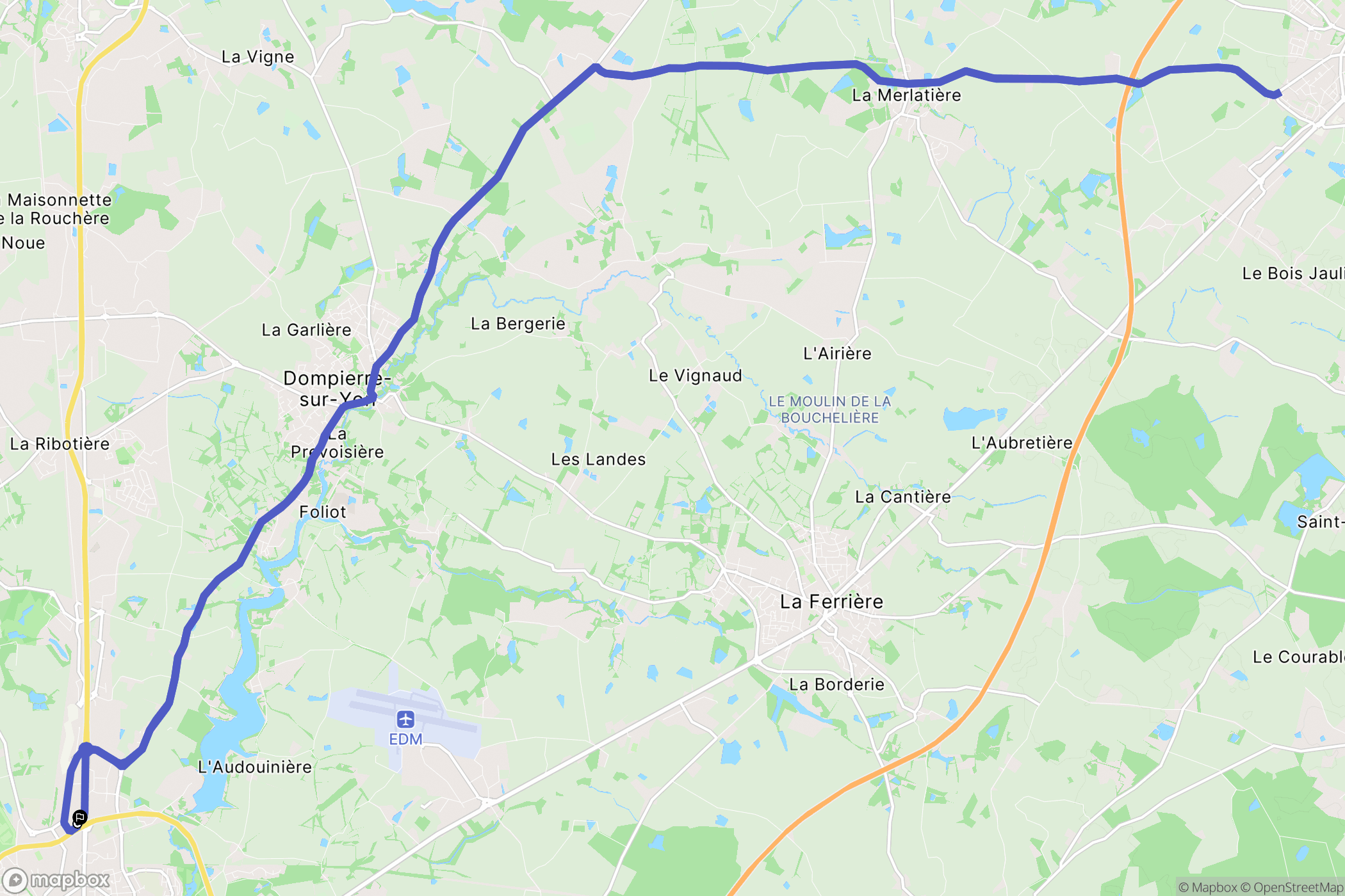 La-Roche-sur-Yon : carte du parcours de randonnée - France