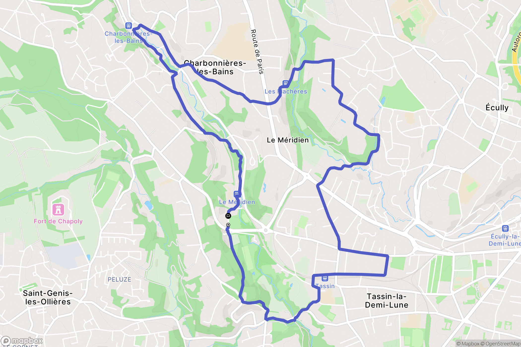 Tassin-la-Demi-Lune : carte du parcours de randonnée - France