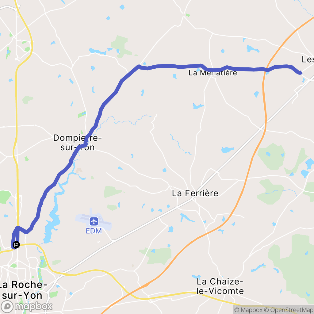 La-Roche-sur-Yon : carte du parcours de randonnée - France