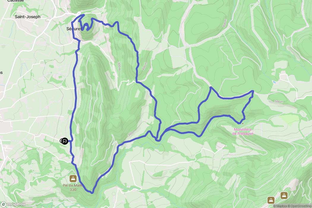 Sablet : carte du parcours de randonnée - France