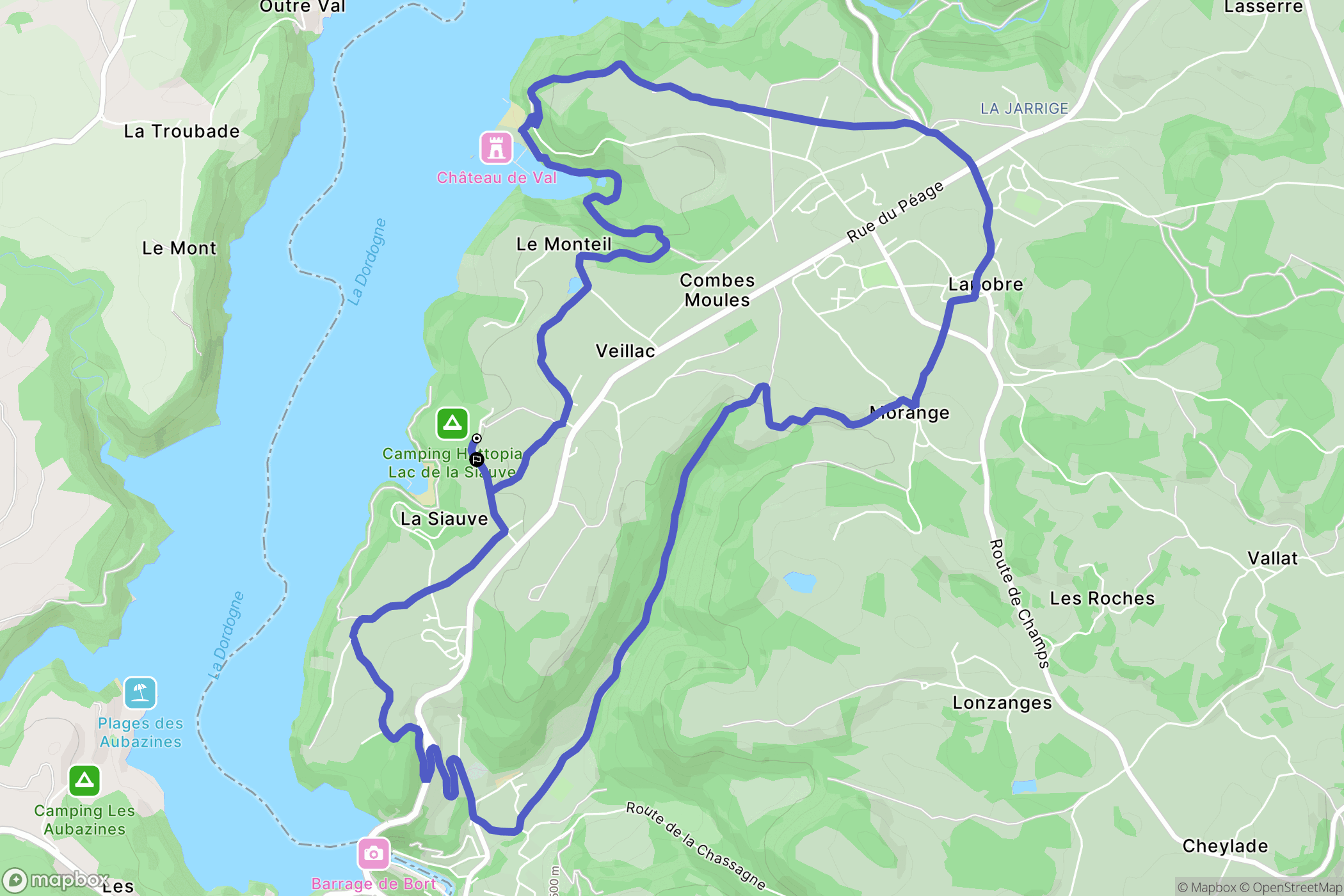 Lanobre : carte du parcours de randonnée - France
