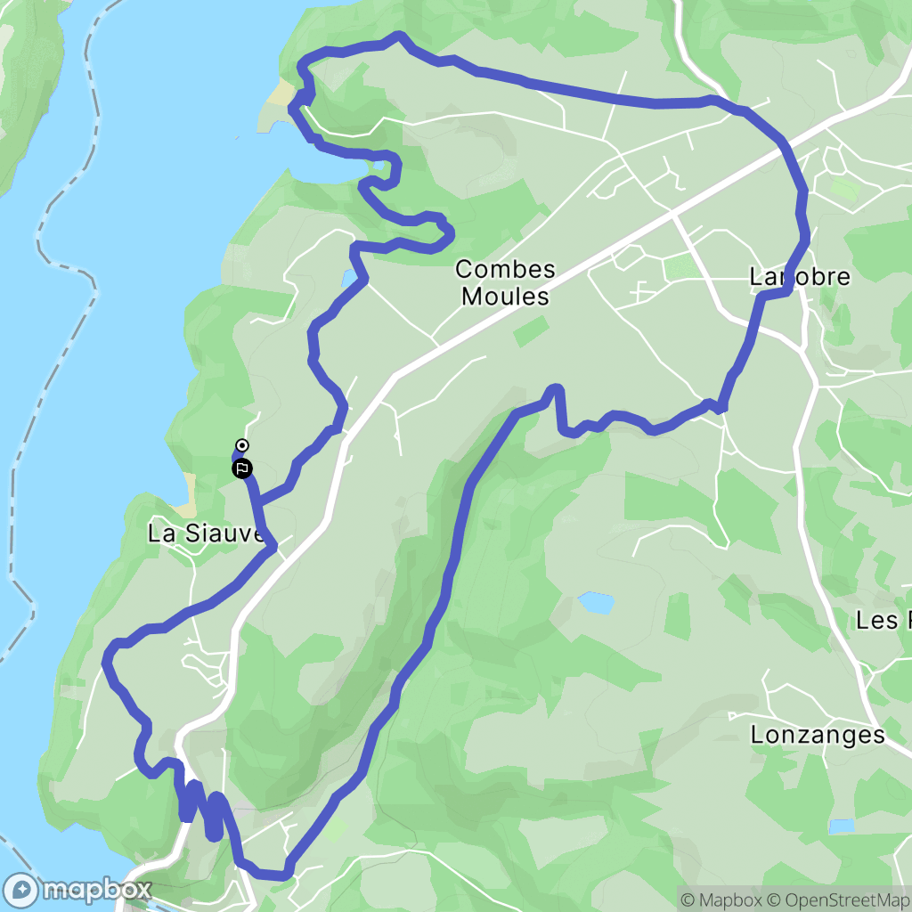 Lanobre : carte du parcours de randonnée - France