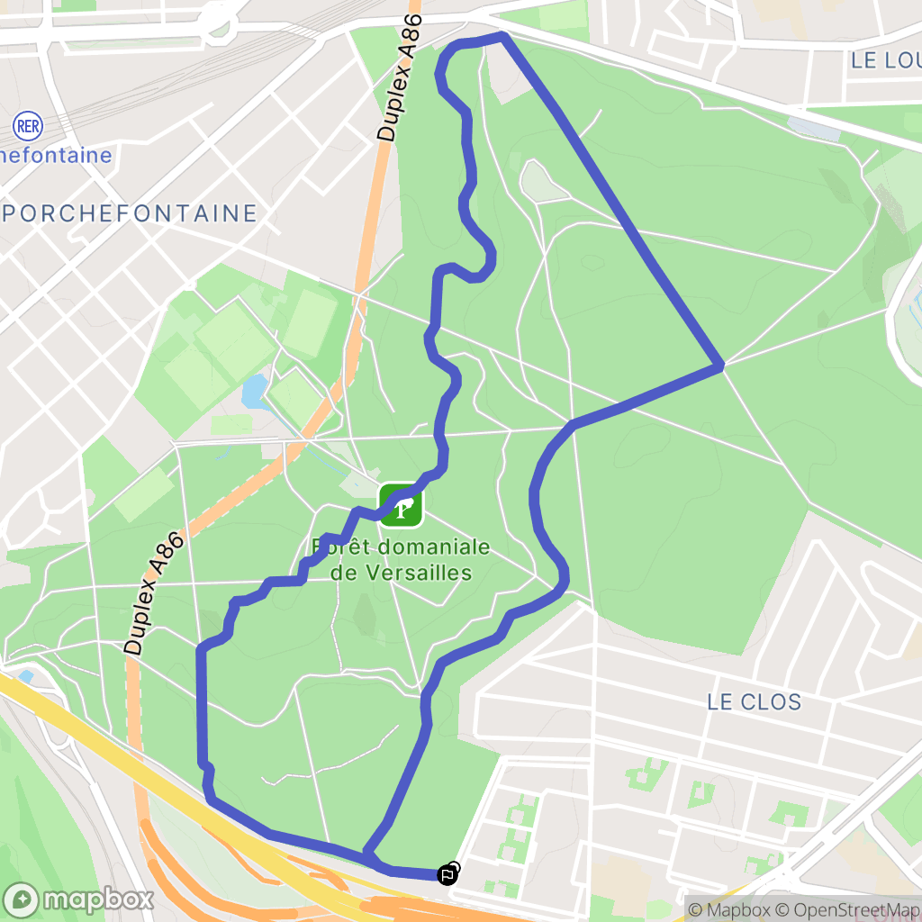 Vélizy-Villacoublay : carte du parcours de randonnée - France