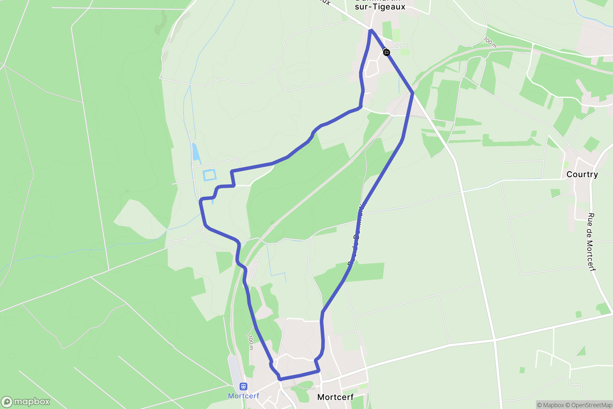 Dammartin-sur-Tigeaux : carte du parcours de randonnée - France