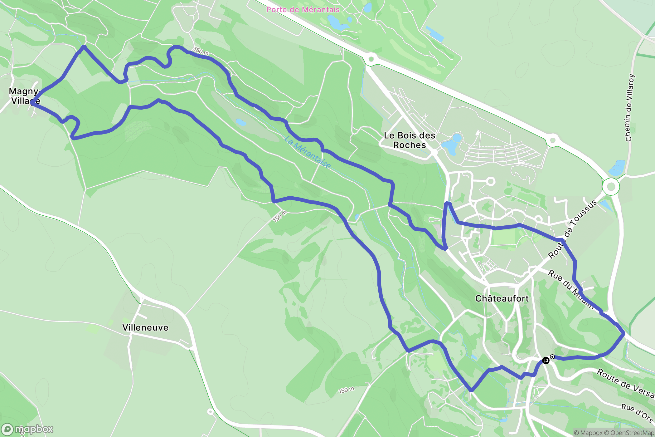 Châteaufort : carte du parcours de randonnée - France