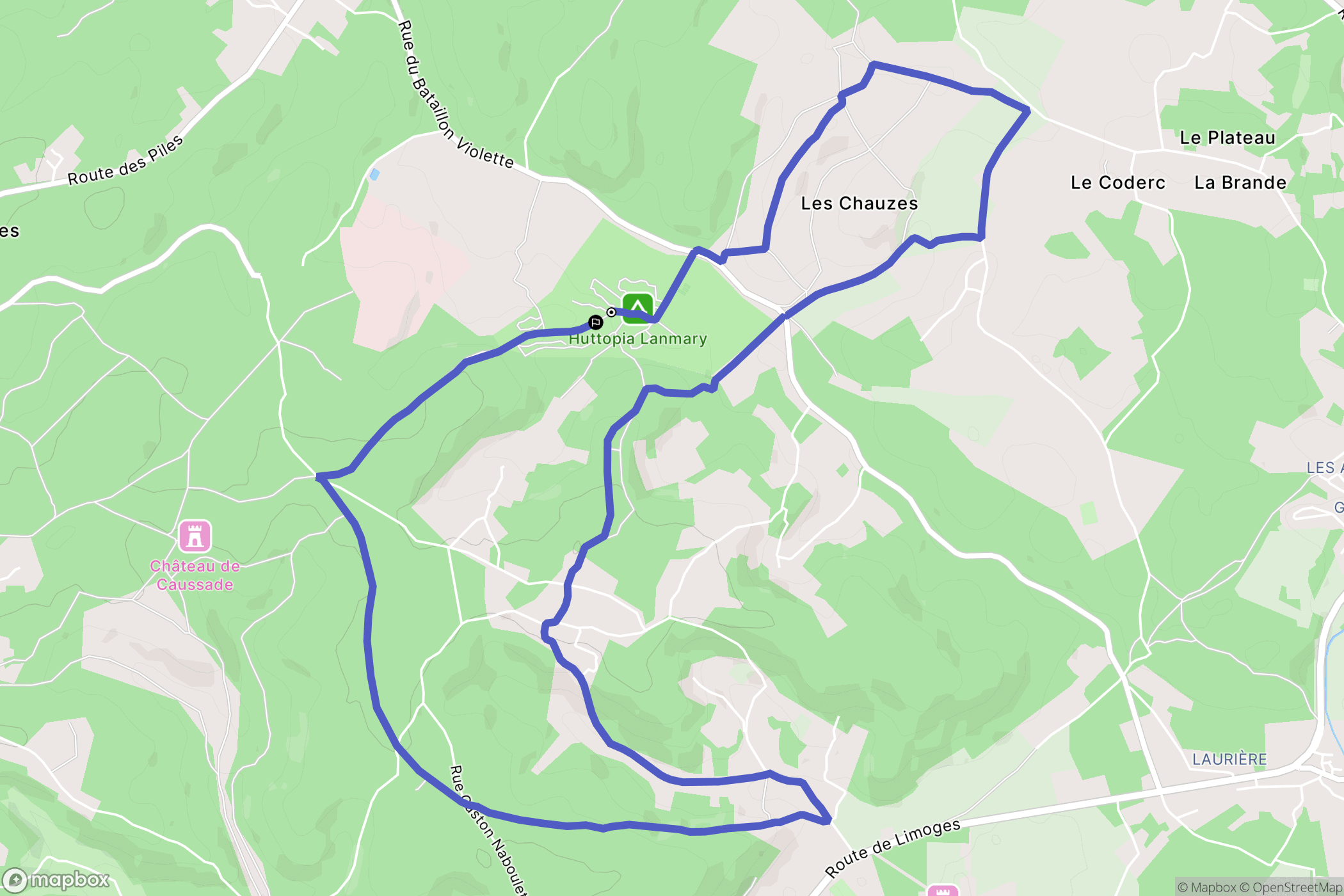 Antonne-et-Trigonant : carte du parcours de randonnée - France